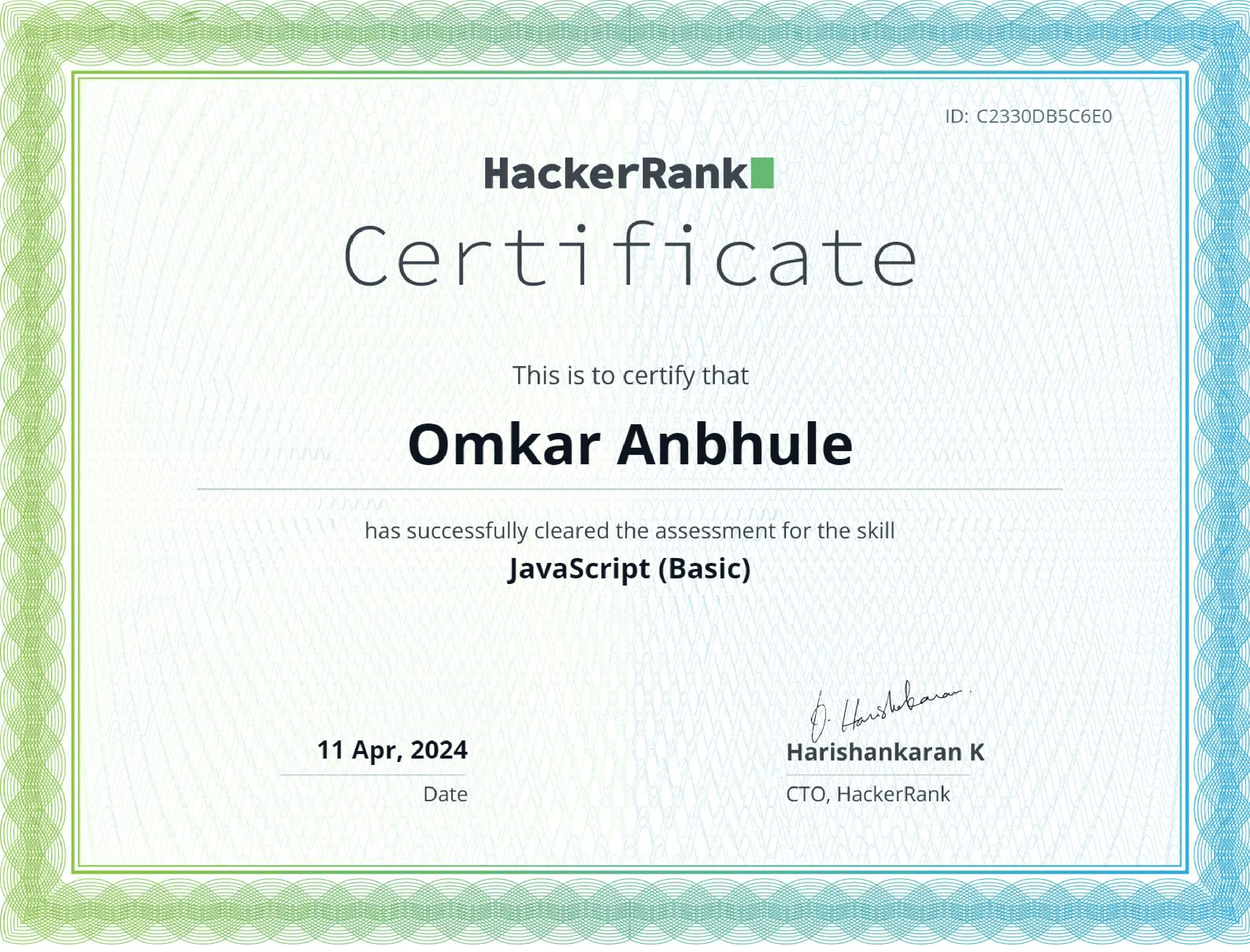 certificate