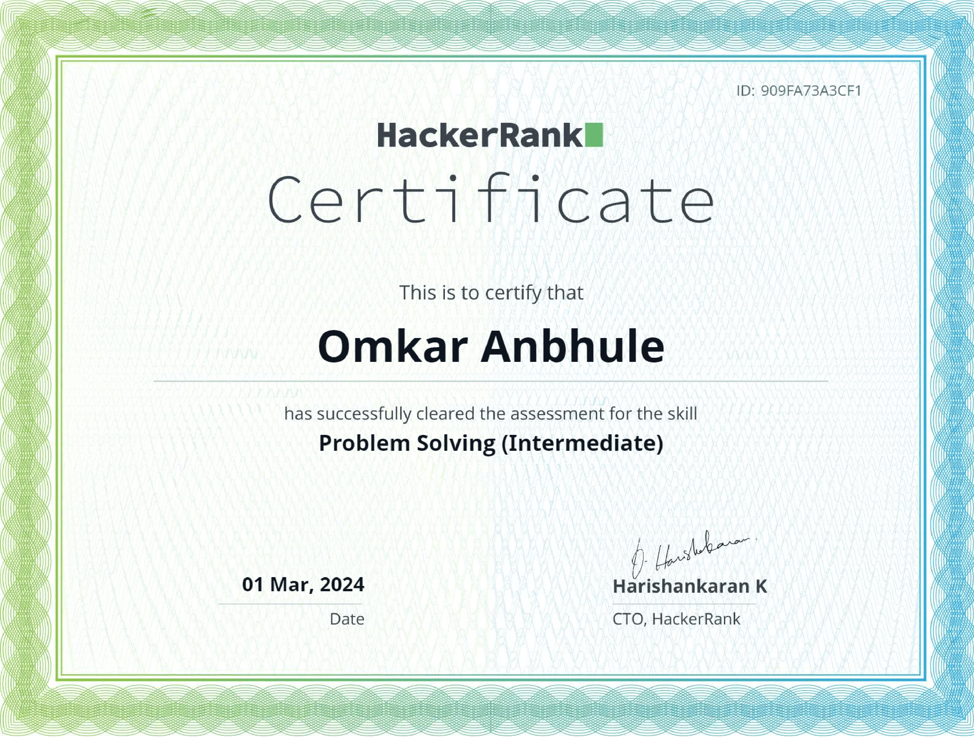 certificate