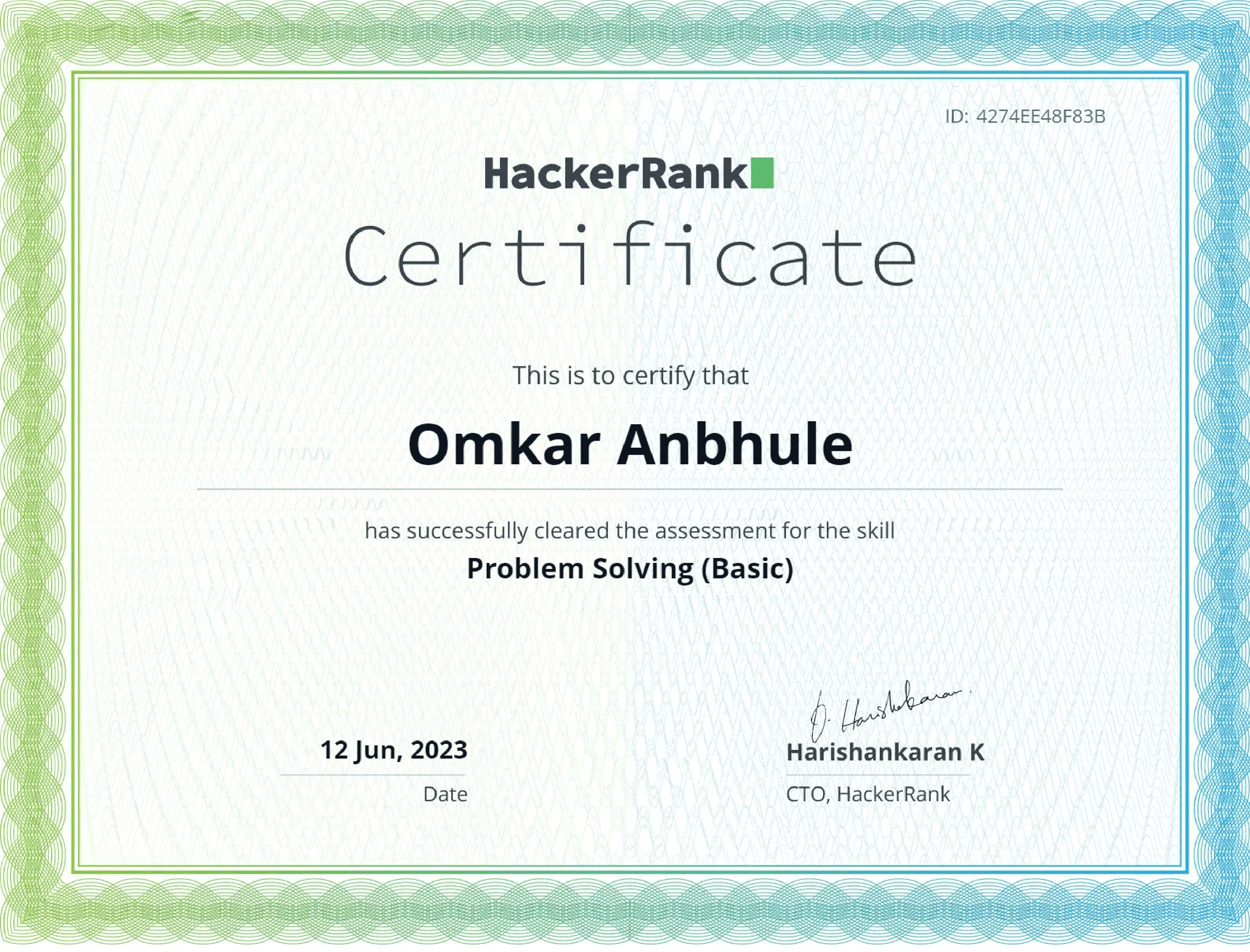 certificate