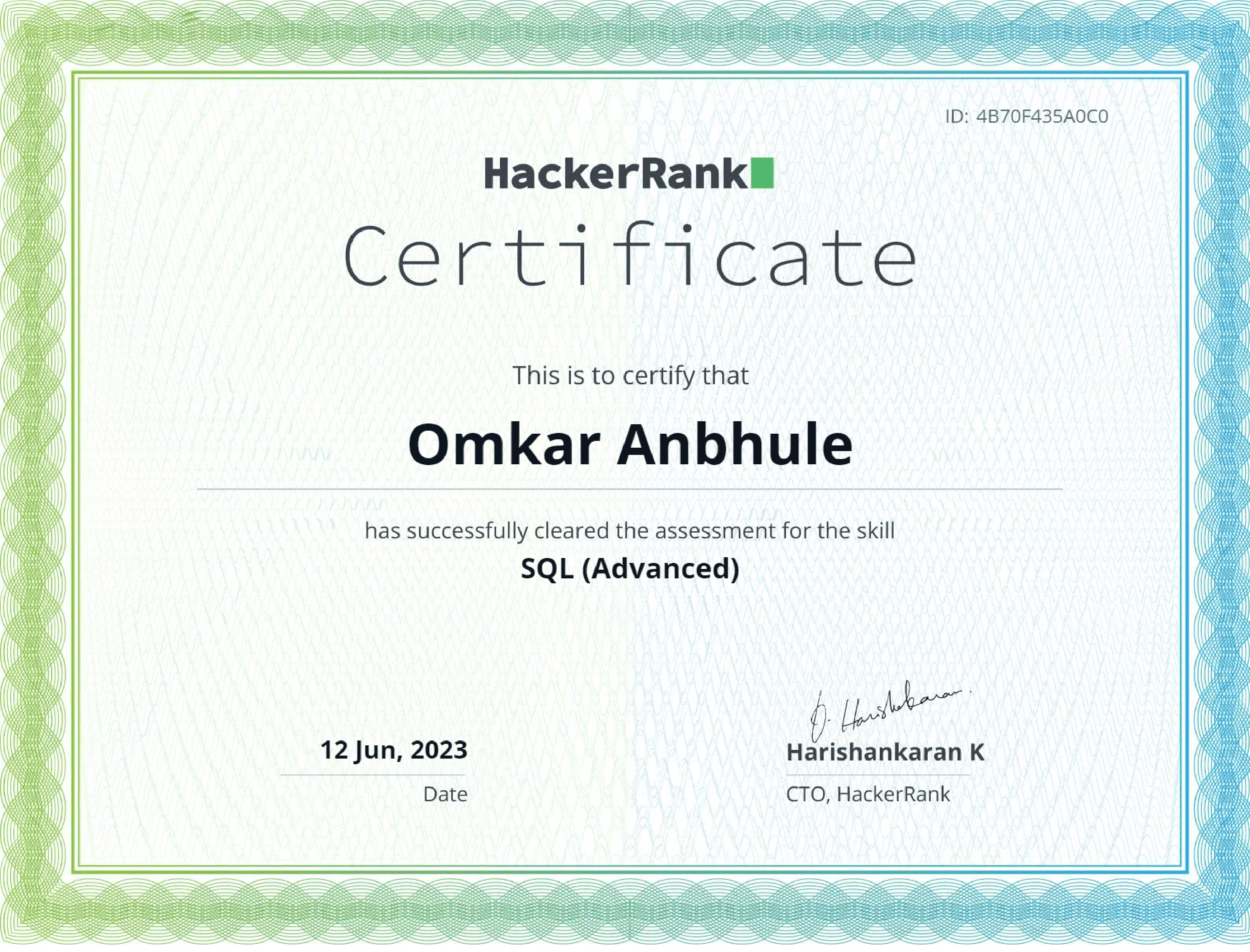 certificate