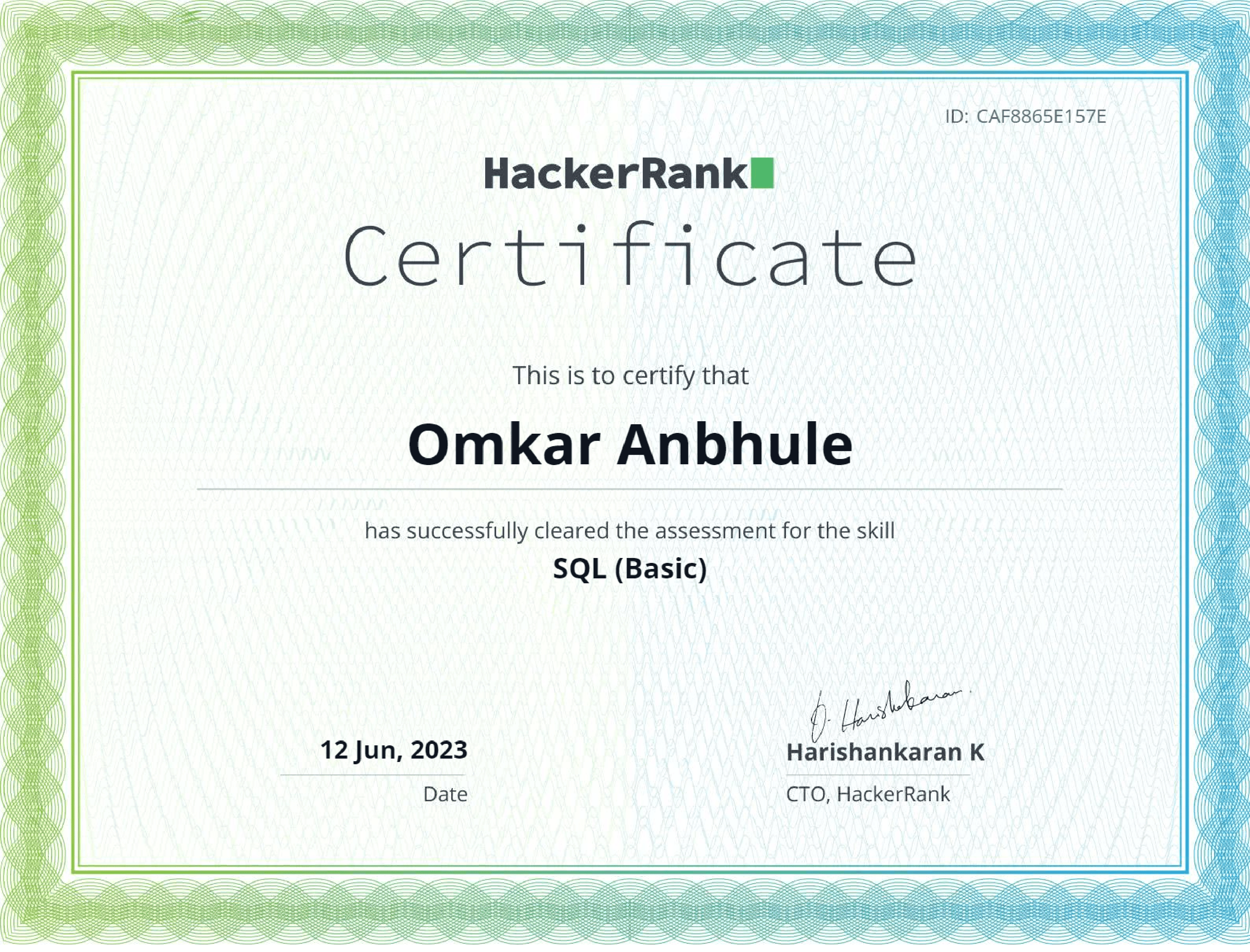 certificate